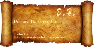 Dénes Henrietta névjegykártya