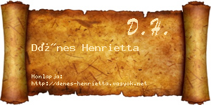 Dénes Henrietta névjegykártya